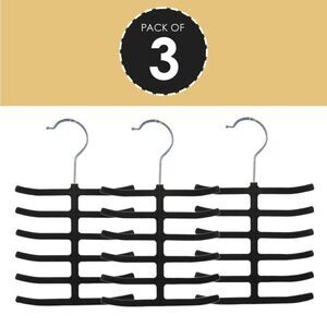 At Home Set Of 3 Velvet  Accessory Hangers